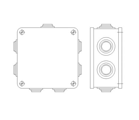 us 1-gang junction box cad block 2d|electrical junction box drawings.